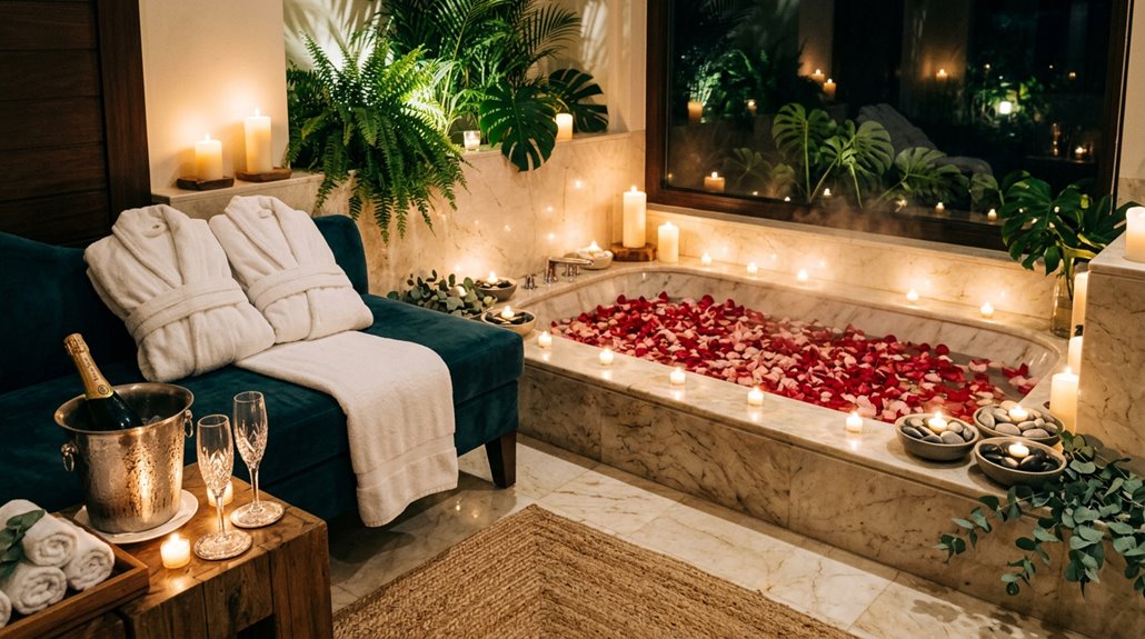romantic night spa amenities